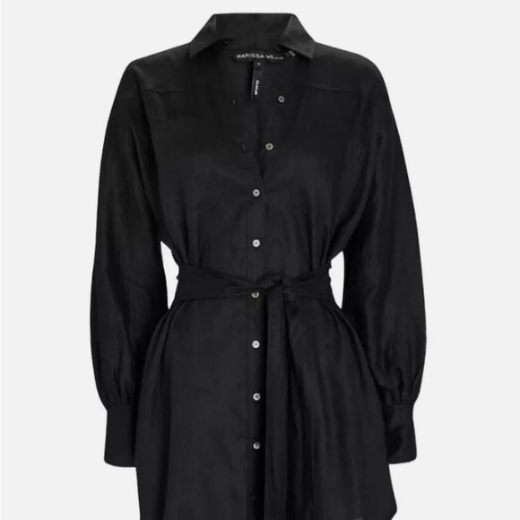 Marissa Webb Emerson Linen Dress - Black - Picture 4 of 4